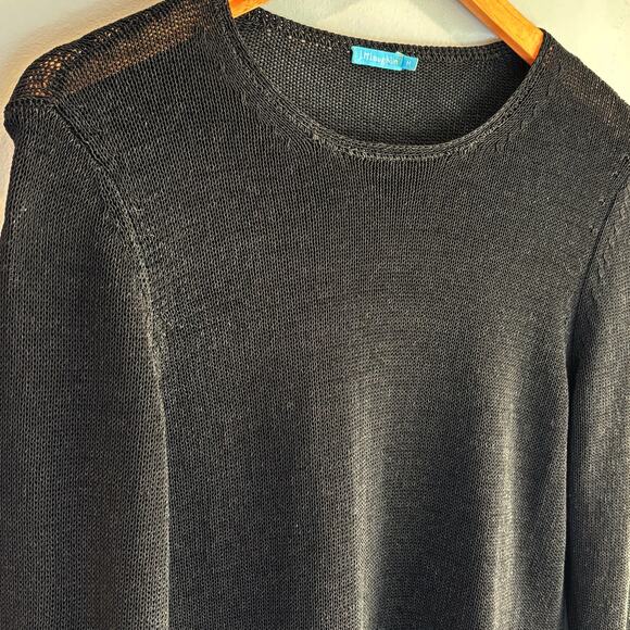 J. McLaughlin Black Textured Open Knit Sweater - size Medium - Picture 2 of 6